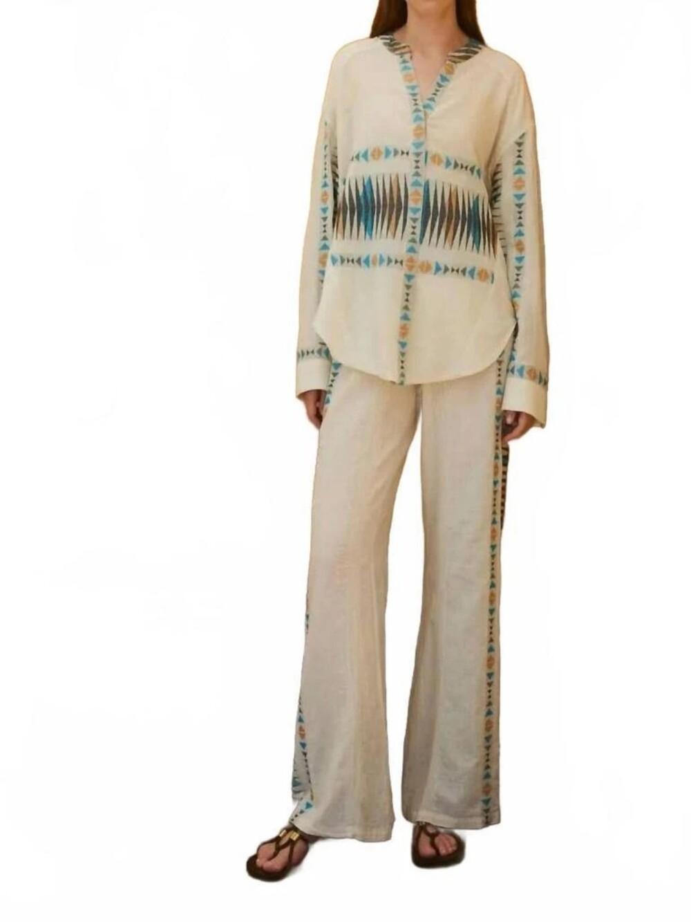 Devotion Twins Cotton Wide-Leg Pants - Boho Casual